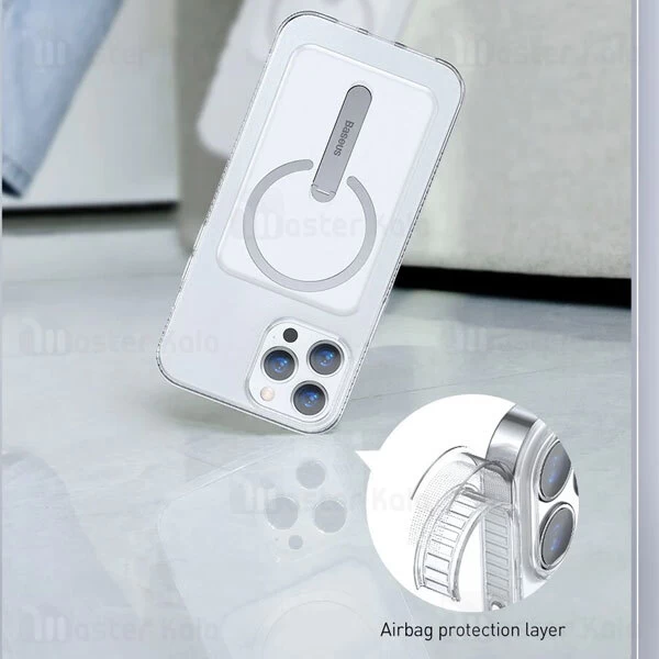 قاب محافظ مگنتی بیسوس آیفون Apple iPhone 13 Pro Max Baseus Magnetic Phone Case ARCX000202 استند دار
