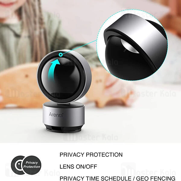 دوربین مداربسته 360 درجه Arenti Dome1 Ultra HD 3MP/2K Indoor Pan Tilt Zoom Privacy Camera