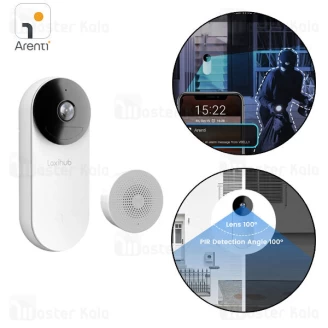 زنگ در هوشمند آرنتی Arenti Laxihub BellCam 1080p Battery Video Doorbell همراه با کارت حافظه