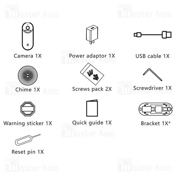 زنگ در هوشمند آرنتی Arenti Laxihub BellCam 1080p Battery Video Doorbell همراه با کارت حافظه