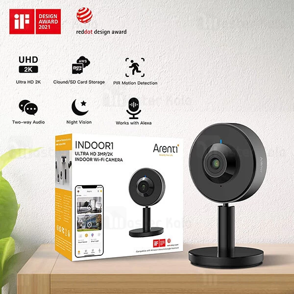 دوربین مداربسته تحت شبکه Arenti Indoor1 Ultra HD 3MP/2K Indoor Wi-fi Camera