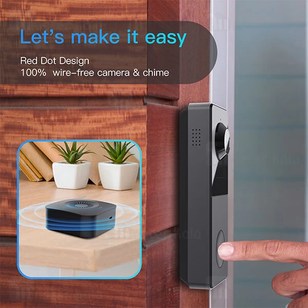 زنگ در هوشمند Arenti VBELL1 2K Ultra HD Battery Video Doorbell