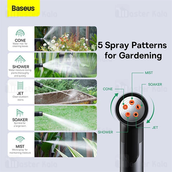 شلنگ و نازل کارواش Baseus GF4 Horticulture Watering Spray Nozzle 15m CPYY010101