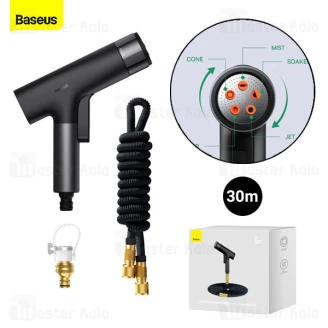 شلنگ و نازل کارواش Baseus GF4 Horticulture Watering Spray Nozzle CPYY010201 طول 30 متری