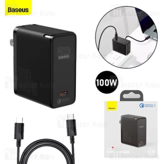 شارژر فست شارژ بیسوس Baseus GaN2 QC5.0 PD3.0 Fast Charger 1C 100W TZCCGAN-L01 / TZCCGAN-K01 با کابل