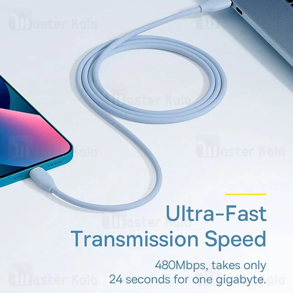 کابل لایتنینگ به Type C بیسوس Baseus Jelly Liquid Silica Gel CAGD020001 Type C to Lightning Data And Charging Cable 20W