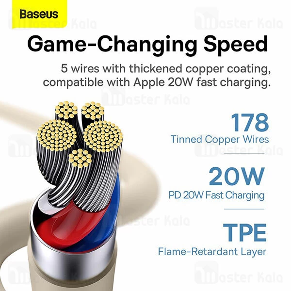 کابل لایتنینگ به Type C بیسوس Baseus Jelly Liquid Silica Gel CAGD020001 Type C to Lightning Data And Charging Cable 20W