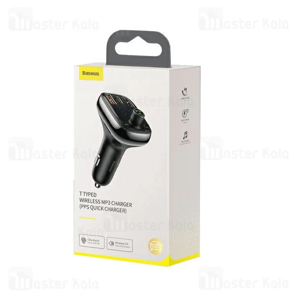 شارژر فندکی فست شارژ و پخش کننده بلوتوث Baseus T Typed QC4.0 Bluetooth CCTM-B01