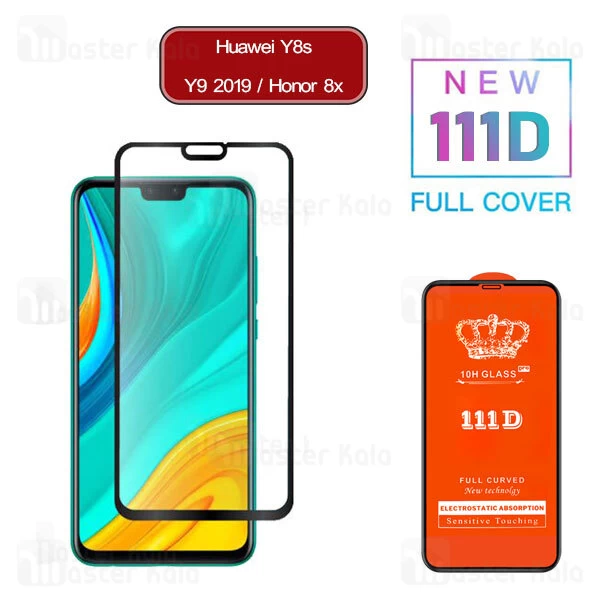 محافظ صفحه شیشه ای تمام صفحه تمام چسب هواوی Huawei Y8s / Y9 2019 / Honor 8x 111D Glass