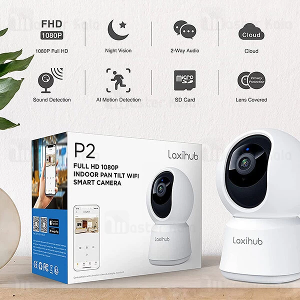 دوربین مداربسته 360 درجه Laxihub P2 1080p Indoor Pan Tilt Privacy Camera