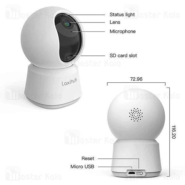 دوربین مداربسته 360 درجه Laxihub P2 1080p Indoor Pan Tilt Privacy Camera