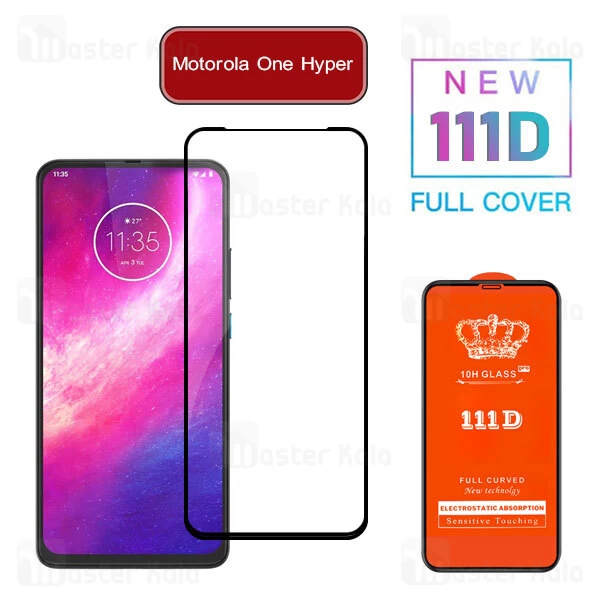 محافظ صفحه شیشه ای تمام صفحه تمام چسب موتورولا Motorola One Hyper 111D Glass