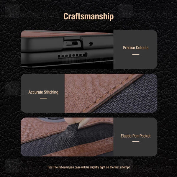 قاب چرمی نیلکین سامسونگ Samsung Galaxy Z Fold3 5G Nillkin Aoge Leather Cover Case