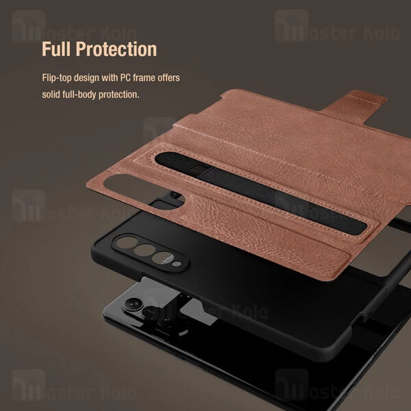 قاب چرمی نیلکین سامسونگ Samsung Galaxy Z Fold3 5G Nillkin Aoge Leather Cover Case
