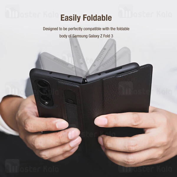 قاب چرمی نیلکین سامسونگ Samsung Galaxy Z Fold3 5G Nillkin Aoge Leather Cover Case