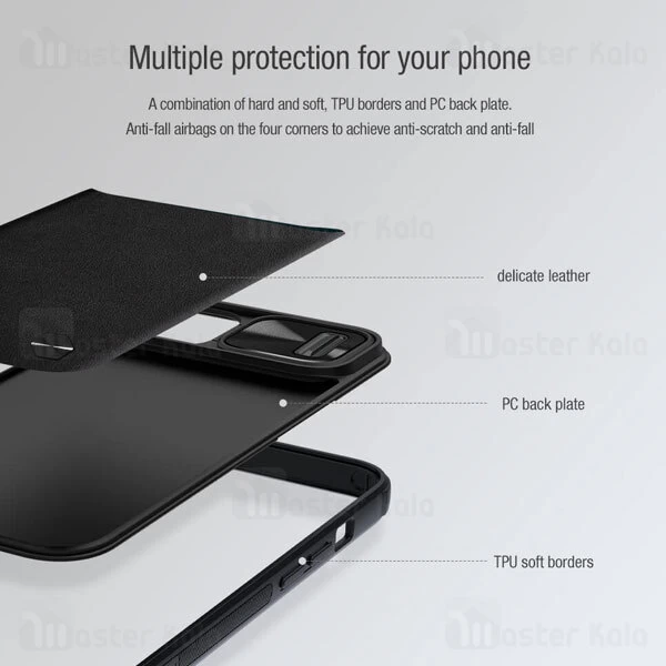قاب چرمی نیلکین آیفون Apple iPhone 13 Nillkin CamShield Leather Case دارای محافظ دوربین