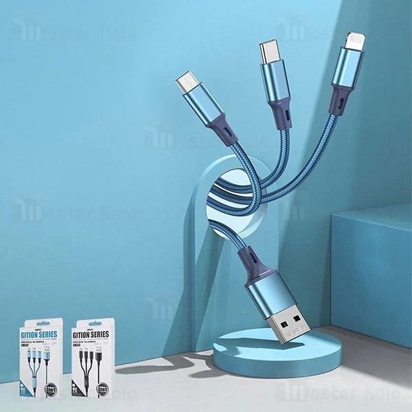کابل سه کاره Remax RC-131th Gition 3 in 1 2.8A Fast Charge And Data Cable 1.15m