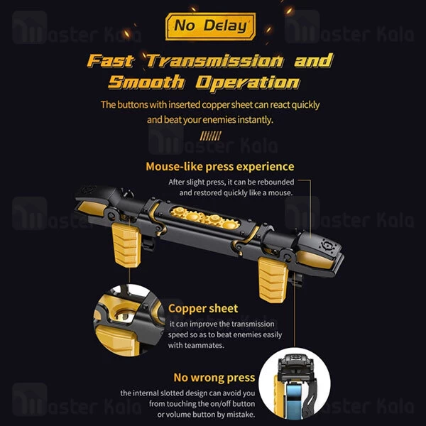 دسته بازی انگشتی موبایل راک Rock G02 Shooting Game Controller Retractable