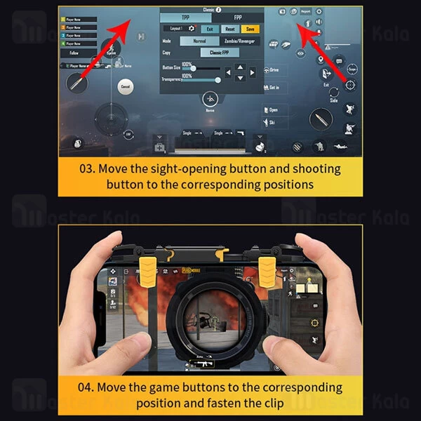 دسته بازی انگشتی موبایل راک Rock G02 Shooting Game Controller Retractable