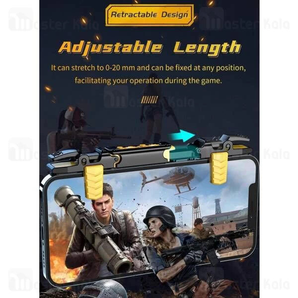 دسته بازی انگشتی موبایل راک Rock G02 Shooting Game Controller Retractable