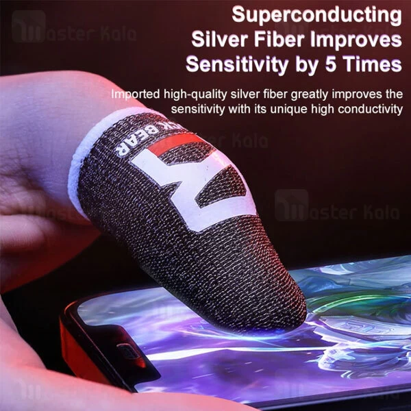 تاچ انگشتی گیمینگ راک Rock Silver Fiber Sensitive Touch Gaming Finger Cover RGA0027