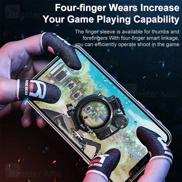 تاچ انگشتی گیمینگ راک Rock Silver Fiber Sensitive Touch Gaming Finger Cover RGA0027