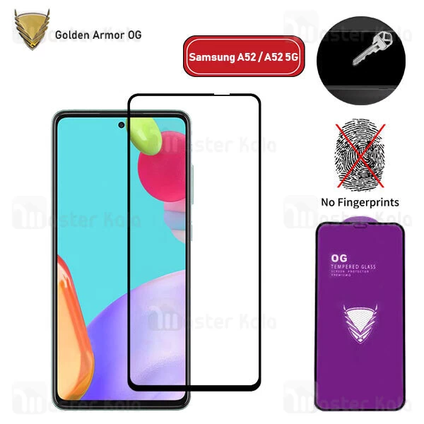 گلس تمام صفحه Samsung Galaxy A52 OG Gold Armor Purple 2.5D Full Screen Protector