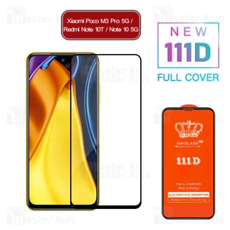 محافظ صفحه شیشه ای تمام صفحه تمام چسب Xiaomi Poco M3 Pro 5G / Redmi Note 10T / Note 10 5G 111D Glass