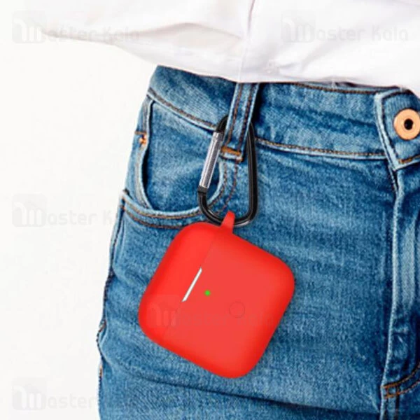 کاور محافظ سیلیکونی هندزفری شیائومی Xiaomi Redmi Buds 3 Earphone Silicone Case دارای قلاب آویز