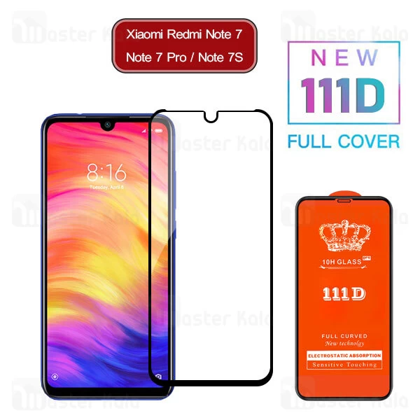 محافظ صفحه شیشه ای تمام صفحه تمام چسب Xiaomi Redmi Note 7 / Note 7 Pro / Note 7S 111D Glass
