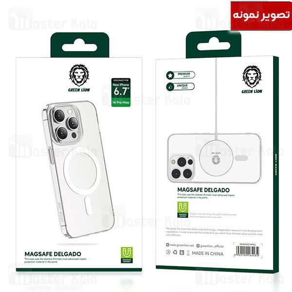 قاب محافظ مگنتی گرین لاین آیفون Apple iPhone 13 Green Lion Magsafe Delgado Clear Case