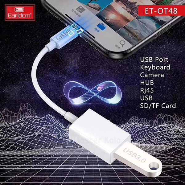 کابل تبدیل OTG لایتنینگ به USB ارلدام Earldom OT48