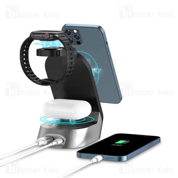 استند و شارژر وایرلس گرین لاین Green Lion 4 in 1 توان 15 وات