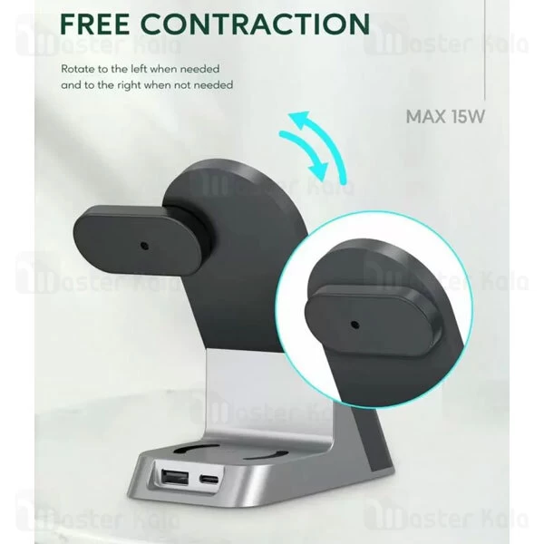 استند و شارژر وایرلس گرین لاین Green Lion 6 in 1 توان 15 وات