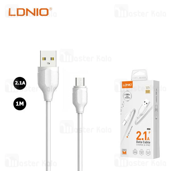 کابل میکرو یو اس بی الدینیو LDNIO LS371 Micro USB High Speed Data Cable به طول 1 متر و 2.1 آمپر