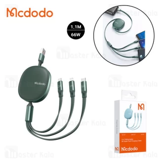 کابل سه سر جمع شونده مک دودو Mcdodo CA-1202 طول 1.1 متر توان 66 وات