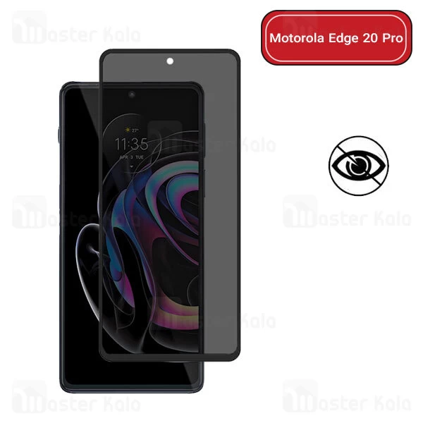 گلس حریم شخصی تمام صفحه تمام چسب موتورولا Motorola Edge 20 pro Privacy Glass