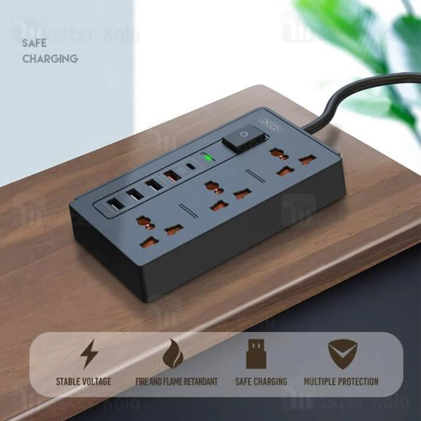 چند راهی برق و شارژر ایکس او XO WL06 دارای 5 پورت