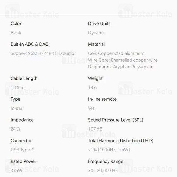 هندزفری سیمی Type C وان پلاس OnePlus earphone bullets