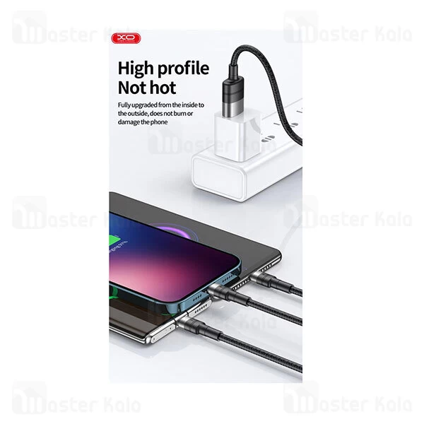 کابل سه سر ایکس او XO NB-Q191 توان 66 وات طول 1.2 متر