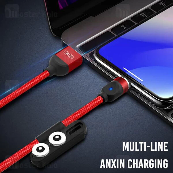 کابل مگنتی سه سر ایکس او XO NB128 طول 1 متر توان 2.4 آمپر