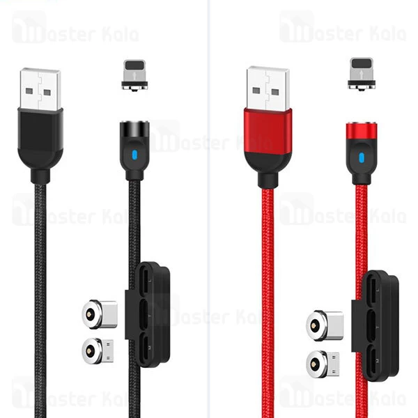 کابل مگنتی سه سر ایکس او XO NB128 طول 1 متر توان 2.4 آمپر