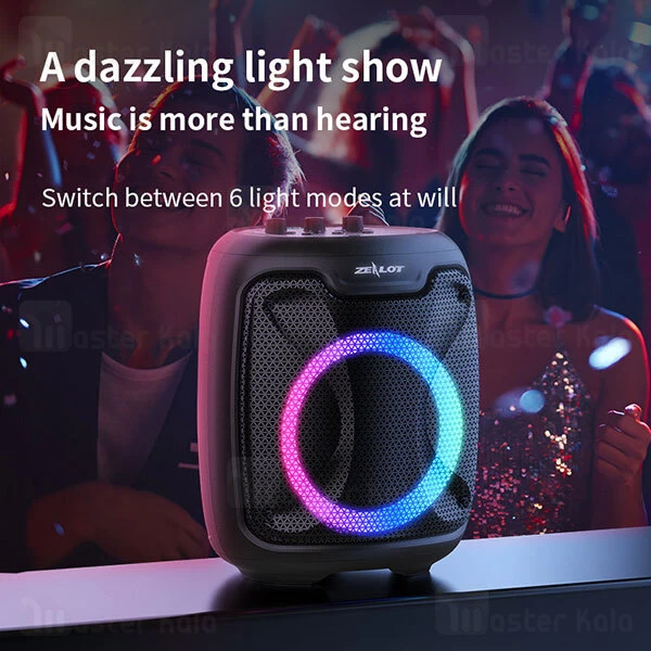 اسپیکر بلوتوث زیلوت Zealot P8 توان 50 وات رم و فلش خور با میکروفون