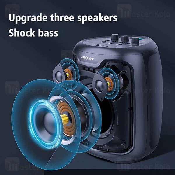 اسپیکر بلوتوث زیلوت Zealot P8 توان 50 وات رم و فلش خور با میکروفون