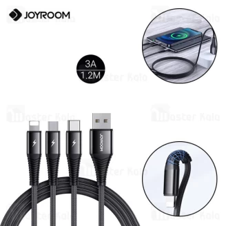 کابل سه سر جویروم Joyroom S-1230G4 شدت جریان 3 آمپر طول 1.2 متر