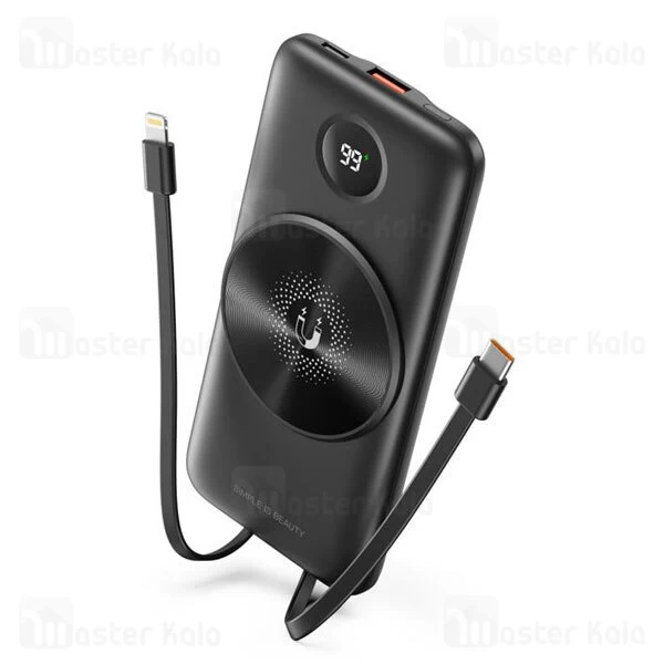 پاوربانک وایرلس 10000 ایکس او XO PR186 توان 22.5 وات و کابل متصل