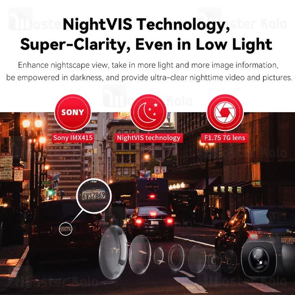 دوربین خودروی شیائومی Xiaomi DDpai Z50 به همراه دوربین عقب