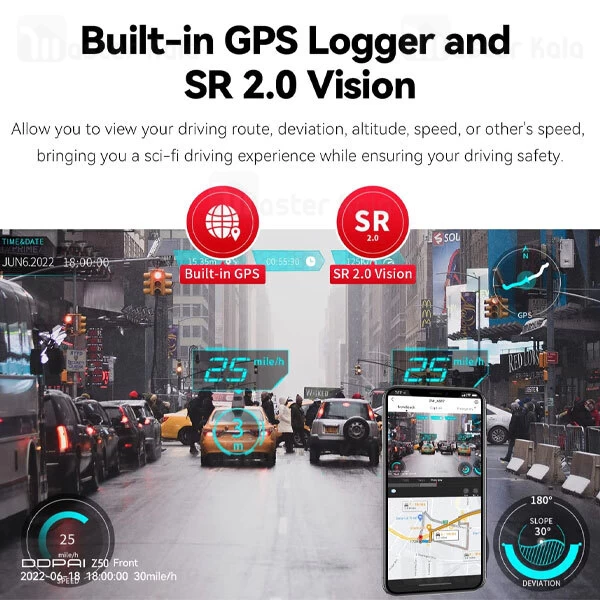 دوربین خودروی شیائومی Xiaomi DDpai Z50 به همراه دوربین عقب