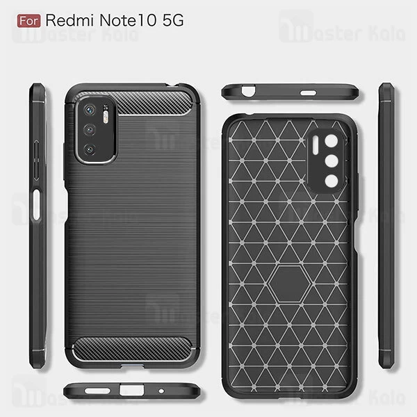 قاب محافظ ژله ای شیائومی Xiaomi Redmi Note 10 5G / Poco M3 Pro 5G Rugged Armor Fiber Carbon