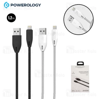 کابل لایتنینگ پاورولوژی Powerology Braided PCAB003 طول 1.2 متر شدت جریان 3 آمپر